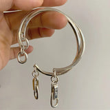 Mewanry Silver Lock Knot Bracelet for Women Vintage INS Personality