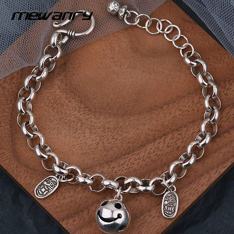 Mewanry Smiley Pendant Couples Bracelet Vintage Party Jewelry