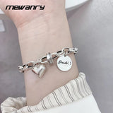 Mewanry Silver Smile Love Heart Couples Bracelet Party Jewelry