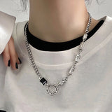 Silver Sparkling Zircon Clavicle Chain Women Couples Necklace