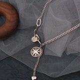 Mewanry Star Heart Pendant Silver Necklace for Women Thai Silver Jewelry