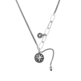 Mewanry Star Heart Pendant Silver Necklace for Women Thai Silver Jewelry