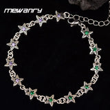 Mewanry Sparkling Zircon Bracelet For Women Vintage Star Geometric