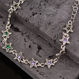 Mewanry Sparkling Zircon Bracelet For Women Vintage Star Geometric