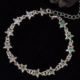 Mewanry Sparkling Zircon Bracelet For Women Vintage Star Geometric