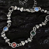 Mewanry Sparkling Zircon Chain Bracelet Vintage Bow-knot
