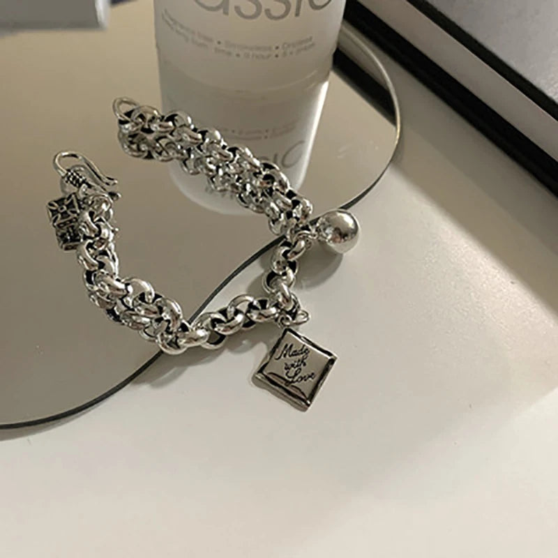 Mewanry Square Ball Bracelet for Women Geometric Charming Personality Jewelry
