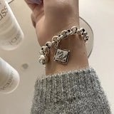 Mewanry Square Ball Bracelet for Women Geometric Charming Personality Jewelry