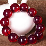 Mexican Blood Amber Elastic Bead Bracelet Men Women Healing Jewelry