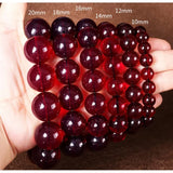 Mexican Blood Amber Elastic Bead Bracelet Men Women Healing Jewelry