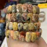 Mexican Crazy Lace Agate Sardonyx Bracelet Gemstone Beads Bangle