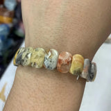 Mexican Crazy Lace Agate Sardonyx Bracelet Gemstone Beads Bangle
