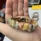 Mexican Crazy Lace Agate Sardonyx Bracelet Gemstone Beads Bangle