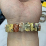 Mexican Crazy Lace Agate Bracelet Natural Gemstone Beads Bangle