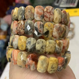 Mexican Crazy Lace Agate Bracelet Natural Gemstone Beads Bangle