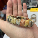 Mexican Crazy Lace Agate Bracelet Natural Gemstone Beads Bangle