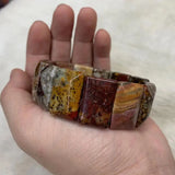 Mexican Crazy Lace Agate/Sardonyx Bracelet Gemstone Beads Bangle