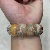 Mexican Crazy Lace Agate Sardonyx Bracelet Natural Gemstone Beads Bangle