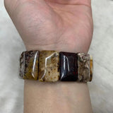 Mexican Crazy Lace Agate/Sardonyx Bracelet Gemstone Beads Bangle