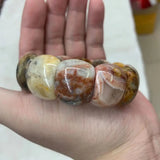 Mexican Crazy Lace Agate Sardonyx Bracelet Natural Gemstone Beads Bangle