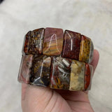 Mexican Crazy Lace Agate/Sardonyx Bracelet Gemstone Beads Bangle