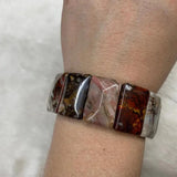 Mexican Crazy Lace Agate/Sardonyx Bracelet Gemstone Beads Bangle