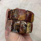 Mexican Crazy Lace Agate/Sardonyx Bracelet Gemstone Beads Bangle