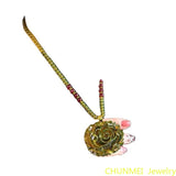 Mexico Amber Pendant Peony Flower Necklace Raw Ore Amber Rose Pendant
