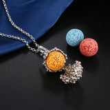 Mexico Popcorn Flower Necklace Aromatherapy Pendant