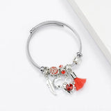 Charm Bracelet & Bangle with Crystal Bead Heart Bracelets for Women