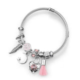 Charm Bracelet & Bangle with Crystal Bead Heart Bracelets for Women