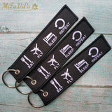 EAT FLY SLEEP REPEAT Aviation Keychain Trinket Strap Embroidery Gift Flight Crew