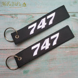 Boeing 747 Aviation Keychain Strap Embroidery Gift