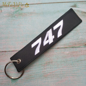 Boeing 747 Aviation Keychain Strap Embroidery Gift