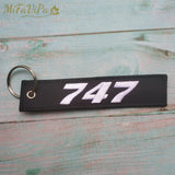 Boeing 747 Aviation Keychain Strap Embroidery Gift