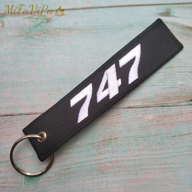 Boeing 747 Aviation Keychain Strap Embroidery Gift
