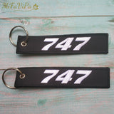 Boeing 747 Aviation Keychain Strap Embroidery Gift