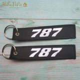 Boeing 787 Embroidered Aviation Key Chain Strap