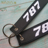 Boeing 787 Embroidered Aviation Key Chain Strap
