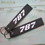 Boeing 787 Embroidered Aviation Key Chain Strap