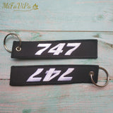Boeing 787 Embroidered Aviation Key Chain Strap