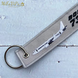 Boeing 737 Keychain Phone Strap Grey Aviation Key Chains for Men