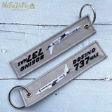 Boeing 737 Keychain Phone Strap Grey Aviation Key Chains for Men
