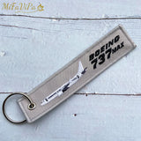 Boeing 737 Keychain Phone Strap Grey Aviation Key Chains for Men