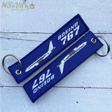 Boeing 767 Trinket Keychain Phone Strap Embroidery Aviation Key Chains