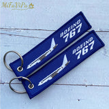 Boeing 767 Trinket Keychain Phone Strap Embroidery Aviation Key Chains