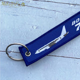 Boeing 767 Trinket Keychain Phone Strap Embroidery Aviation Key Chains