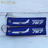 Boeing 767 Trinket Keychain Phone Strap Embroidery Aviation Key Chains