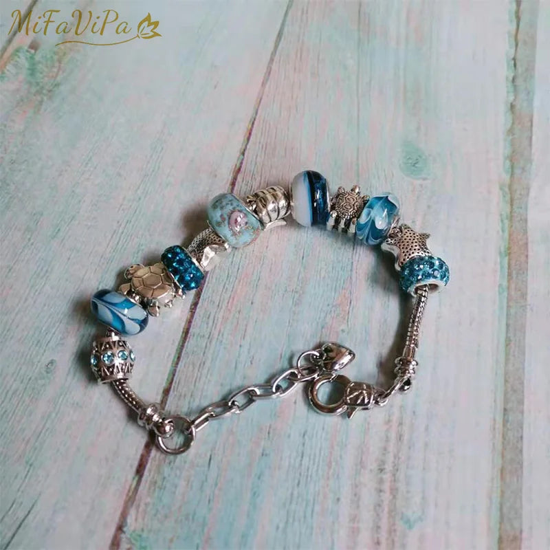Crystal Bracelet Star Tortois Pandent Jewelry Bracelets Women Alloy