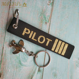 Aviation Key Chain Woven Flight Crew Pilot Keychains Metal Plane Cessna Keyrings